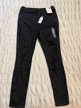 SO Black Ripped Skinny Jeans